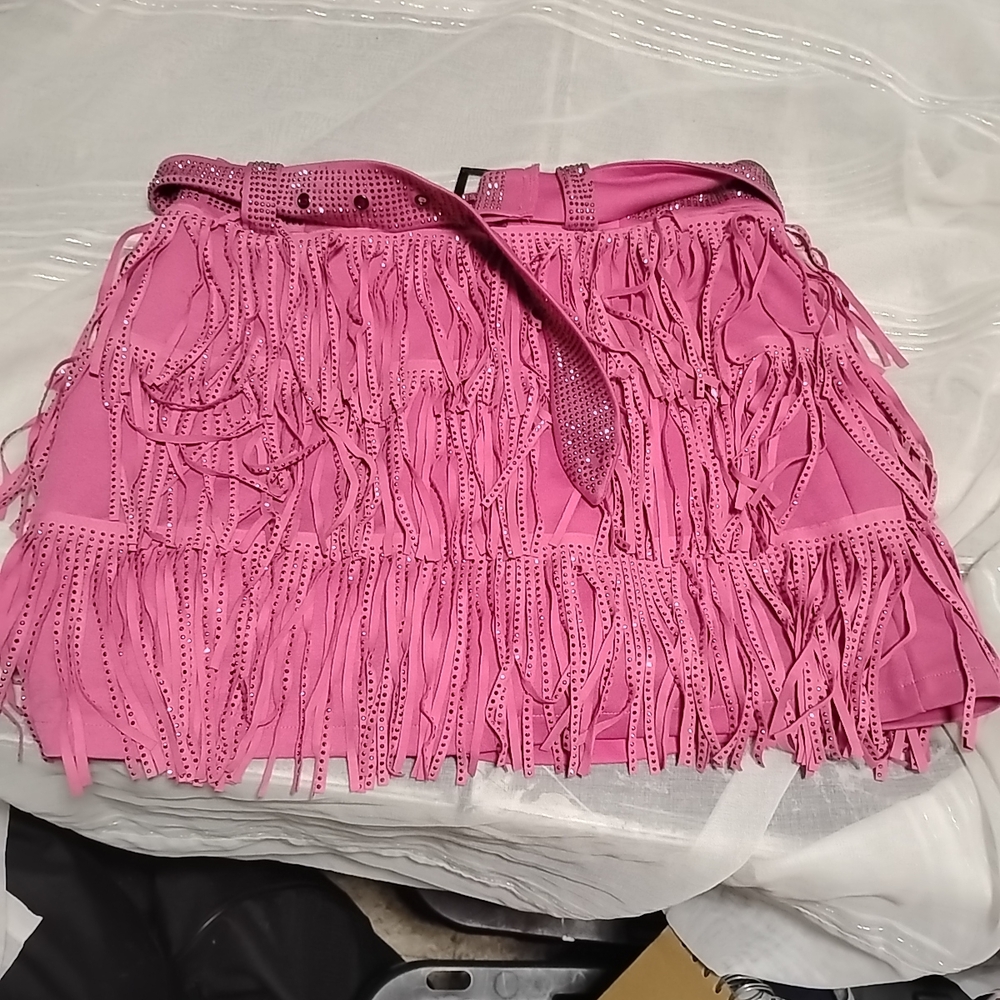 Taylor Pink Ruffled Mini Skirt Cocktail